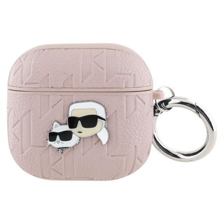 Karl Lagerfeld Monogram Karl & Choupette Head - pouzdro na AirPods 4 (růžové)