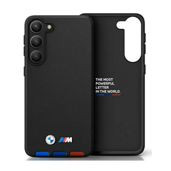 BMW Leder Hot Stamp Dreifarbig - Samsung Galaxy A54 5G Tasche (Schwarz)