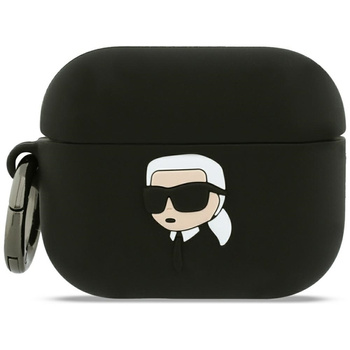 Custodia in silicone Karl Lagerfeld Karl Head 3D per AirPods Pro 3 (nera)