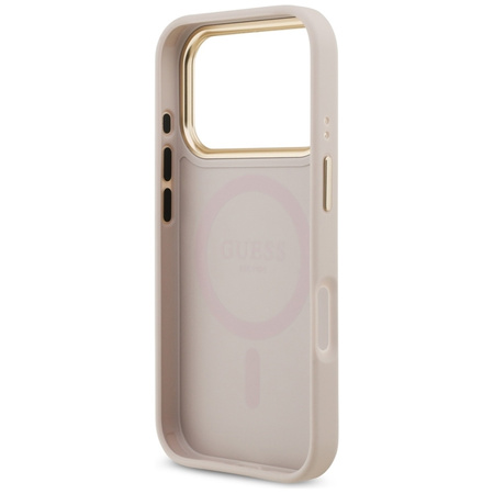 Guess Grained Strass Logo MagSafe - Case iPhone 17 Pro (pink)