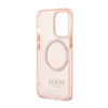 Guess Gold Outline Translucent MagSafe - Case for iPhone 13 Pro (Pink)