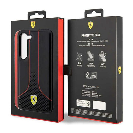 Ferrari Perforated 296P Collection - Étui Samsung Galaxy S23+ (noir)