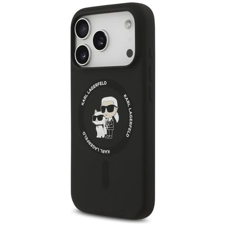 Etui do iPhone 17 Pro do MagSafe Karl Lagerfeld Oryginalne Czarne Silikon