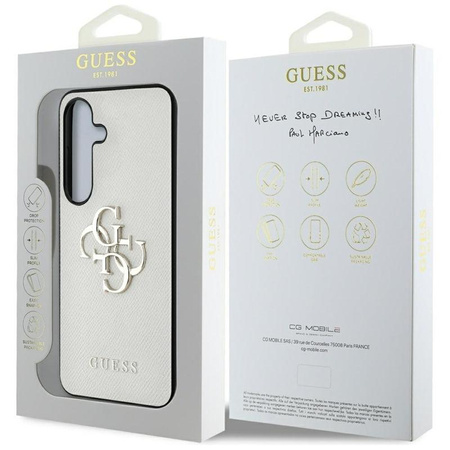 Guess Grained Big 4G Logo Small Classic Logo - Hülle für Samsung Galaxy S25 (beige)