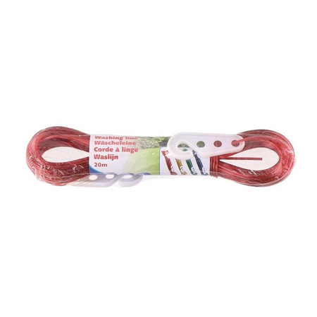 Lifetime - Corde à linge 20m avec crochets (Rouge)