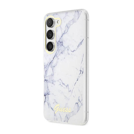 Guess Marble Collection - Case for Samsung Galaxy S23+ (White)
