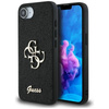 Guess Fixed Glitter Big 4G - pouzdro pro iPhone 16e (černé)