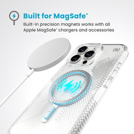 Speck Presidio Perfect-Clear Grip MagSafe - Hülle iPhone 16 Pro Max (Clear / Chrome Finish / Serene Silver)
