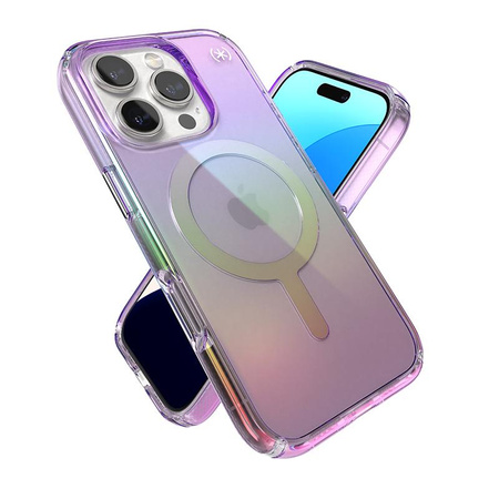 Speck Presidio2 Lux MagSafe - Custodia per iPhone 16 Pro (viola incredibile / trasparente)