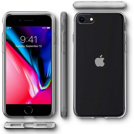 Spigen Liquid Crystal - Coque pour iPhone SE 2022 / SE 2020 / 8 / 7 (Transparent)