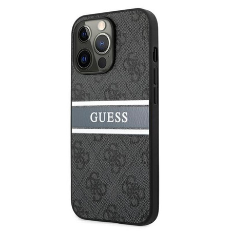 Guess 4G Printed Stripe - Coque pour iPhone 13 Pro (gris)