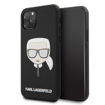 Karl Lagerfeld Iconic Embossed Glitter Case - iPhone 11 Pro Max Case (Black)