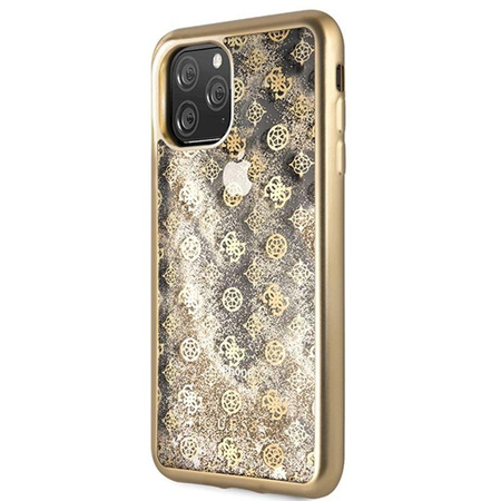 Guess 4G Peony Liquid Glitter - iPhone 11 Pro Max tok (arany)