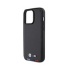 BMW Leather Hot Stamp Tricolor - iPhone 15 Pro Max tok (fekete)