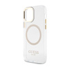 Guess Metal Outline MagSafe - iPhone 12 / iPhone 12 Pro Case (Transparent / Gold)