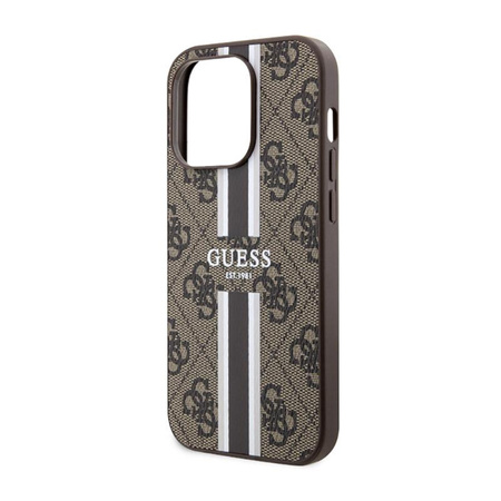 Guess 4G Printed Stripes MagSafe - Case for iPhone 14 Pro Max (Brown)