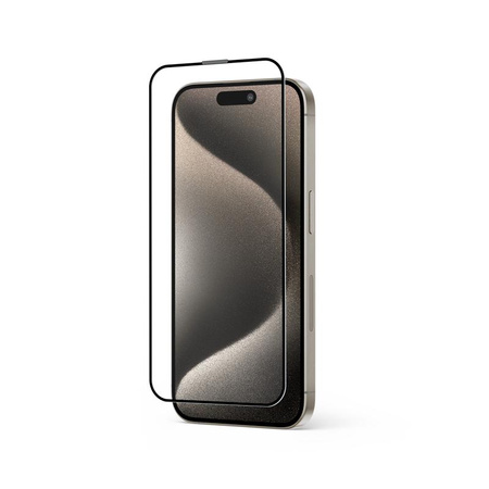 Crong Anti-Bacterial 3D Armour Glass - 9H full screen tempered glass for iPhone 15 Pro Max + installation frame