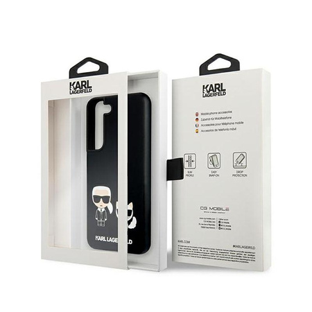 Karl Lagerfeld Szilikon Karl & Choupette - Samsung Galaxy S22+ tok (fekete)