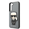 Karl Lagerfeld Saffiano Ikonik Patch - Etui Samsung Galaxy S22 (srebrny)