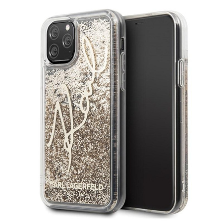 Karl Lagerfeld Signature Glitter Case - Coque iPhone 11 Pro (Or)
