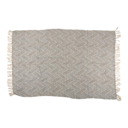 Arti Casa - Coperta in cotone a spina di pesce 130x170 cm (Nero / Bianco)