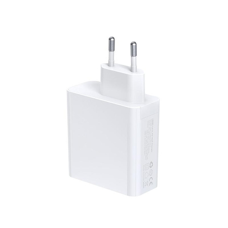 Crong Dual-Port Reiseladegerät - USB-A + USB-C Power Delivery 45W Netzladegerät (weiß)