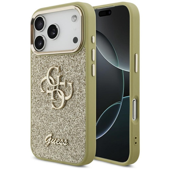 Guess Fixed Glitter Big 4G Metal Frame - Hülle iPhone 17 Pro (gold)