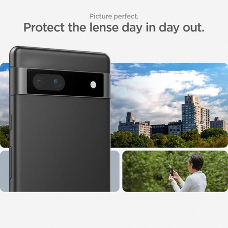Spigen Optik.TR EZ Fit Camera Lens Protector 2-Pack - Verre de protection pour Google Pixel 7A (2 pces) (Noir)