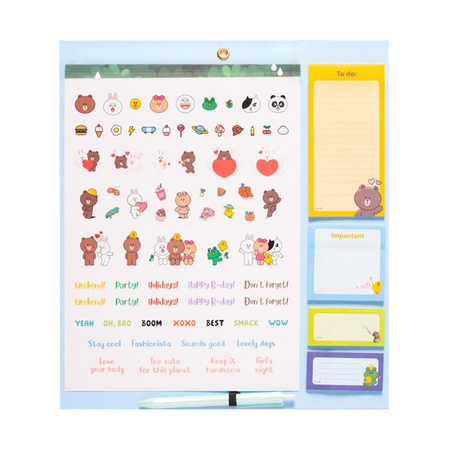 LINE FRIENDS - Magnetický plánovač (30 x 34 cm)