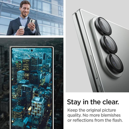 Spigen Optik Pro HD GLAS.TR EZ Fit Camera Protector 2-Pack - Lens protection glass for Samsung Galaxy Z Fold 7 (2 pcs)(Black)