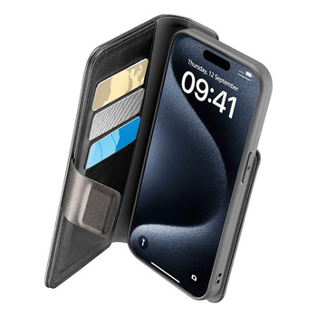 Cellularline Book Agenda - Case for iPhone 15 Pro Max with MICROBAN coating (black)