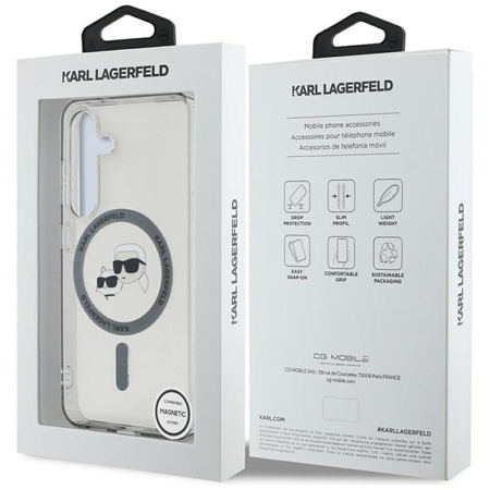 Karl Lagerfeld Button Karl & Choupette Heads Printed Logo MagSafe - Samsung Galaxy S25 Case (black)