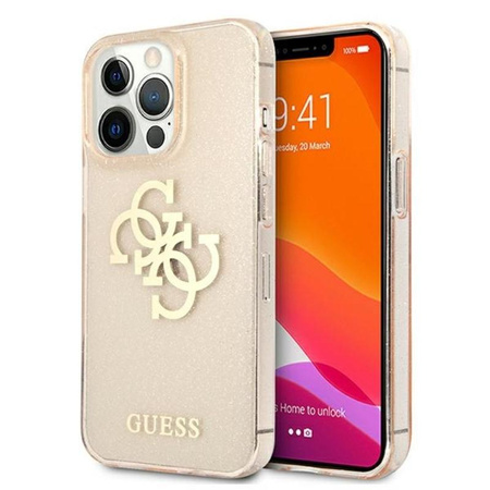 Pouzdro Guess Glitter 4G Big Logo - iPhone 13 Pro Max (zlaté)