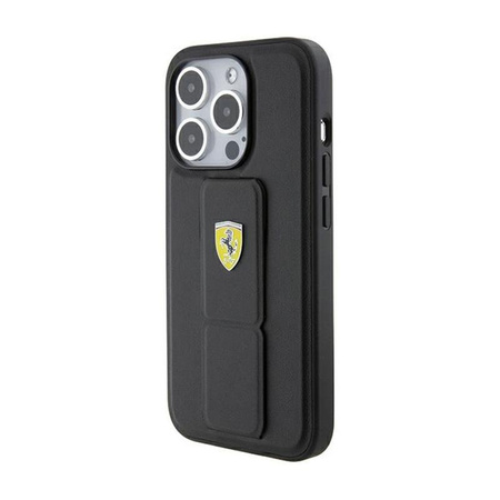 Ferrari Grip Stand Metal Logo - iPhone 15 Pro Max Case (black)