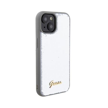 Guess Sequin Script Metal - Case for iPhone 15 (Silver)