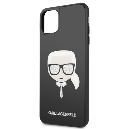 Karl Lagerfeld Double Layers Glitter Head - Coque iPhone 11 Pro Max (Noir)