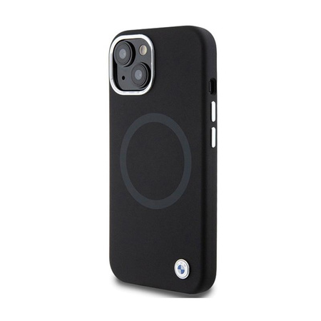 BMW Signature Liquid Silicone MagSafe - Hülle für iPhone 15 Plus (Schwarz)