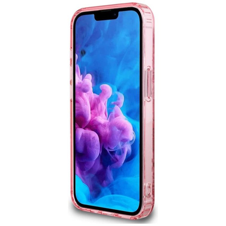 Guess IML Flowers MagSafe - Coque pour iPhone 16e (rose)