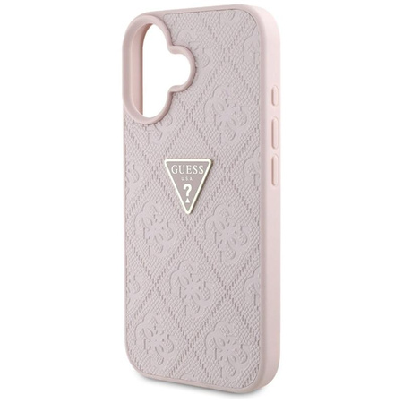 Guess Hot Stamp 4G Pattern Triangle Metal Logo - Coque iPhone 16 (rose)
