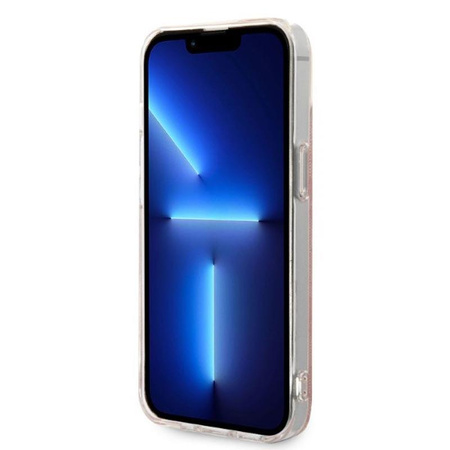 Guess Bundle Pack MagSafe 4G - Set of case for iPhone 14 Plus + MagSafe charger (Pink/Gold)