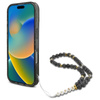 Pouzdro Guess IML Glitter With Pearl Strap MagSafe - iPhone 16 Pro Max (černé)