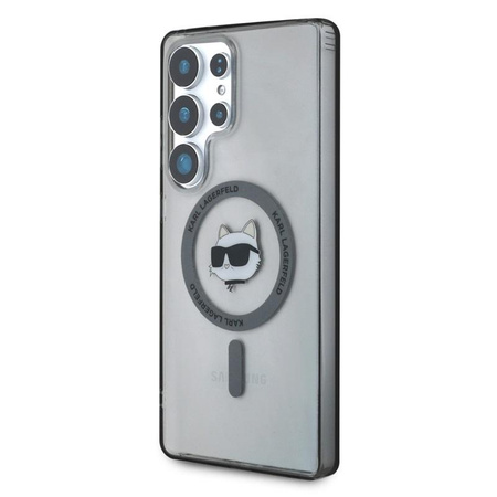 Karl Lagerfeld Knopf Choupette Kopf gedruckt Logo MagSafe - Samsung Galaxy S25 Ultra Case (schwarz)