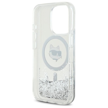 Karl Lagerfeld Liquid Glitter Choupette Head MagSafe - Case for iPhone 16 Pro (transparent)