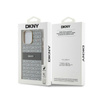 DKNY Bőr mono csíkos és fém logóval - iPhone 14 Pro Max tok (bézs)