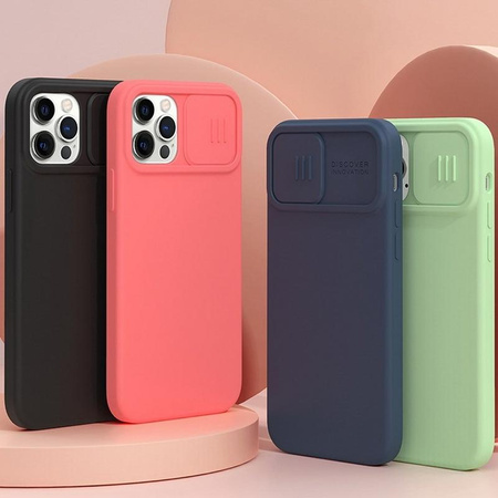 Nillkin CamShield Silky Magnetic - Apple iPhone 12 / 12 Pro tok kamerafedéllel (narancssárga rózsaszín)