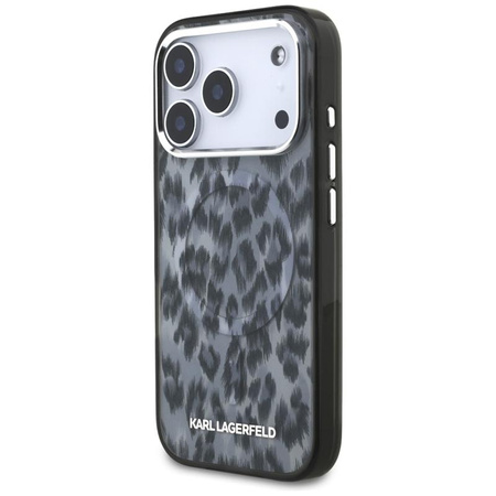 Karl Lagerfeld IML Leopard Pattern MagSafe - Hülle für iPhone 17 Pro (schwarz)