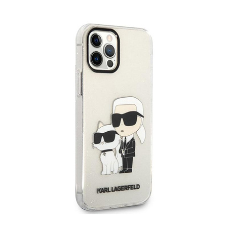 Karl Lagerfeld IML Glitter NFT Karl & Choupette - iPhone 12 / iPhone 12 Pro tok (átlátszó)