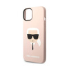 Karl Lagerfeld Silikonové pouzdro Iconic Karl`s Head - iPhone 14 Plus (růžové)