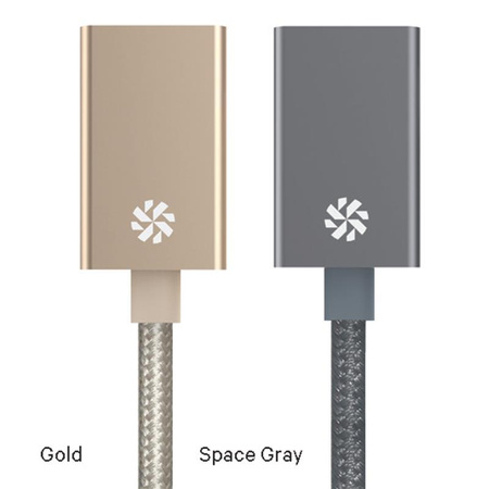 Hliníkový adaptér Kanex DuraBraid™ z USB-C na USB 3.0 typu A (vesmírně šedý)