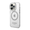 Guess Metal Outline MagSafe - iPhone 14 Pro tok (átlátszó / ezüst)